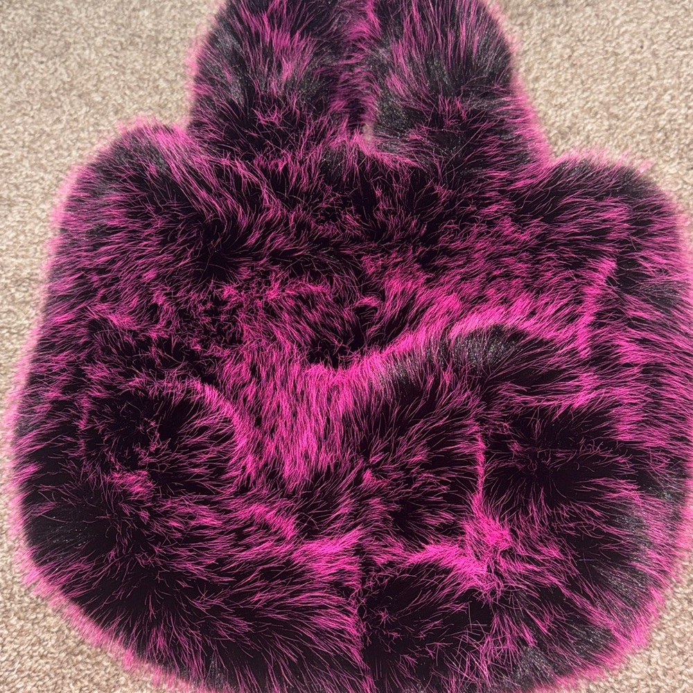 AKIRA Pink and Black Faux Fur Accessory